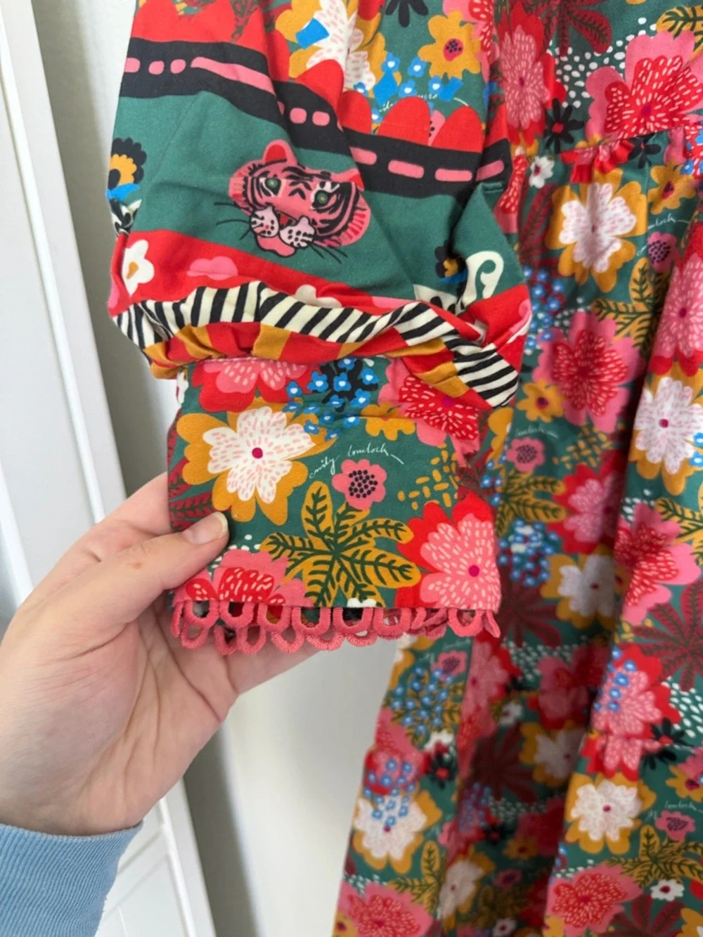 Emily Lovelock multicolour floral long-sleeve mini dress - Picture 2 of 4